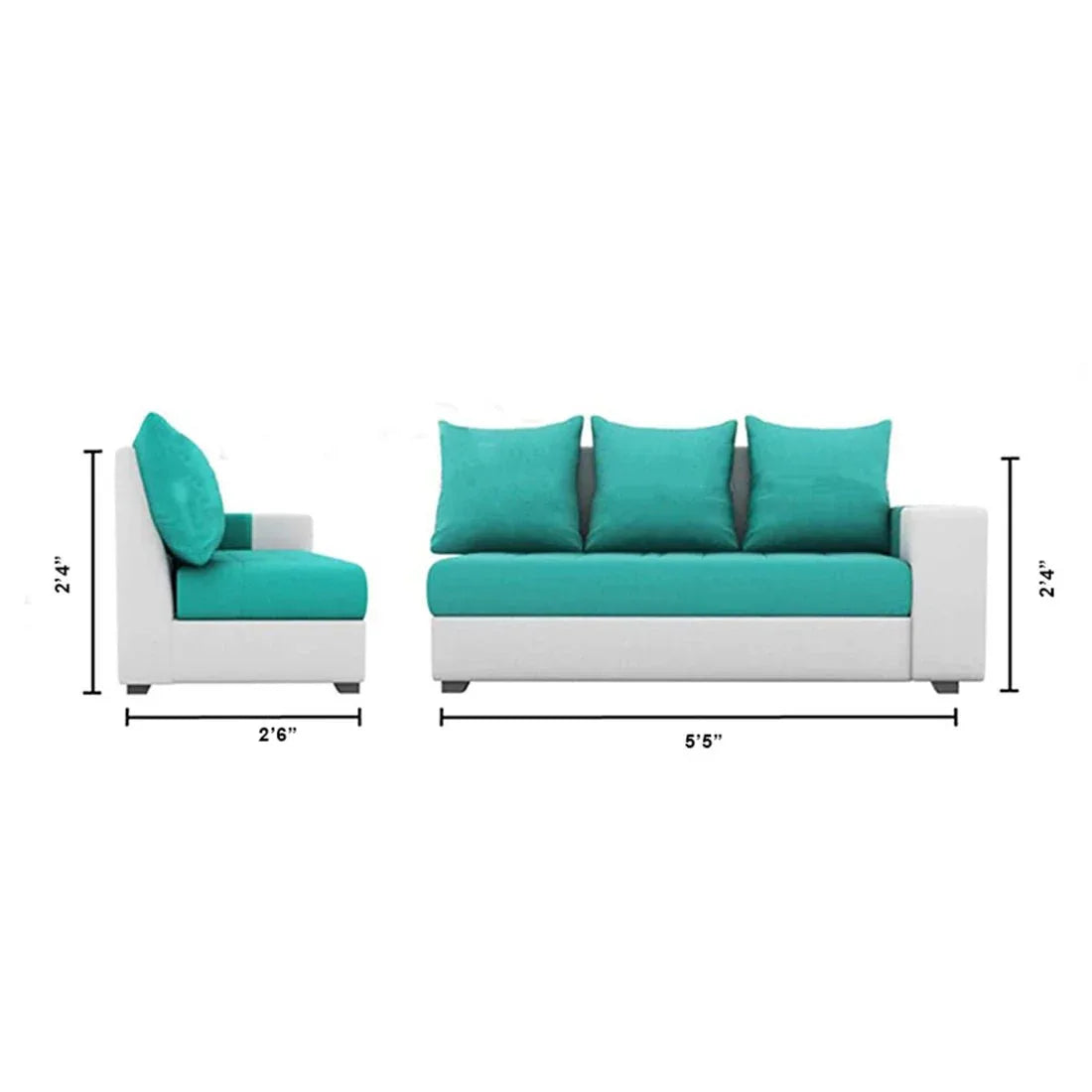 Steffan 8 Seater L Shape Fabric Sofa Set with Centre Table and 2 Puffy | Premium 8 Seater Sofa Set