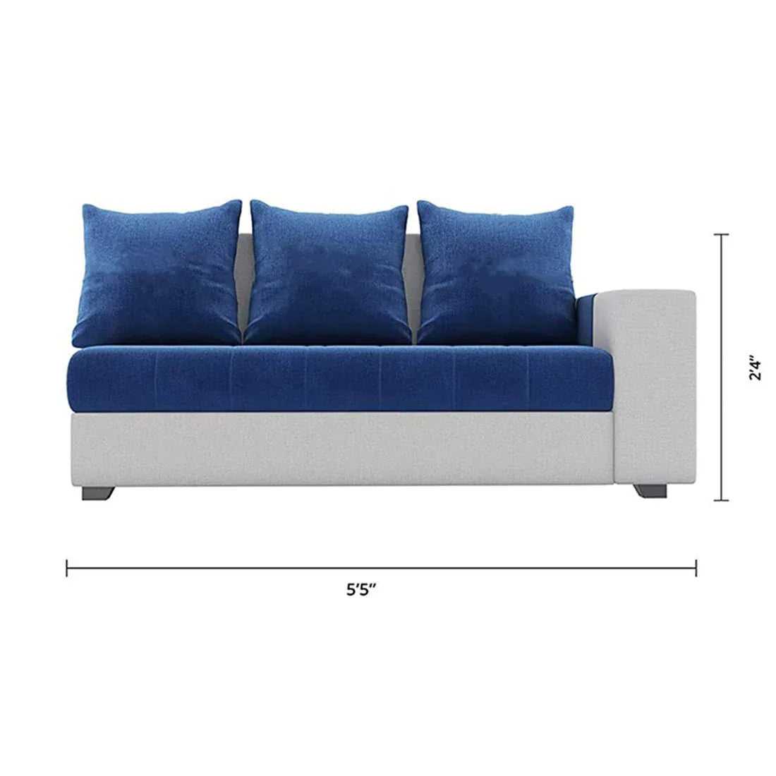 Steffan 8 Seater L Shape Fabric Sofa Set with Centre Table and 2 Puffy | Premium 8 Seater Sofa Set