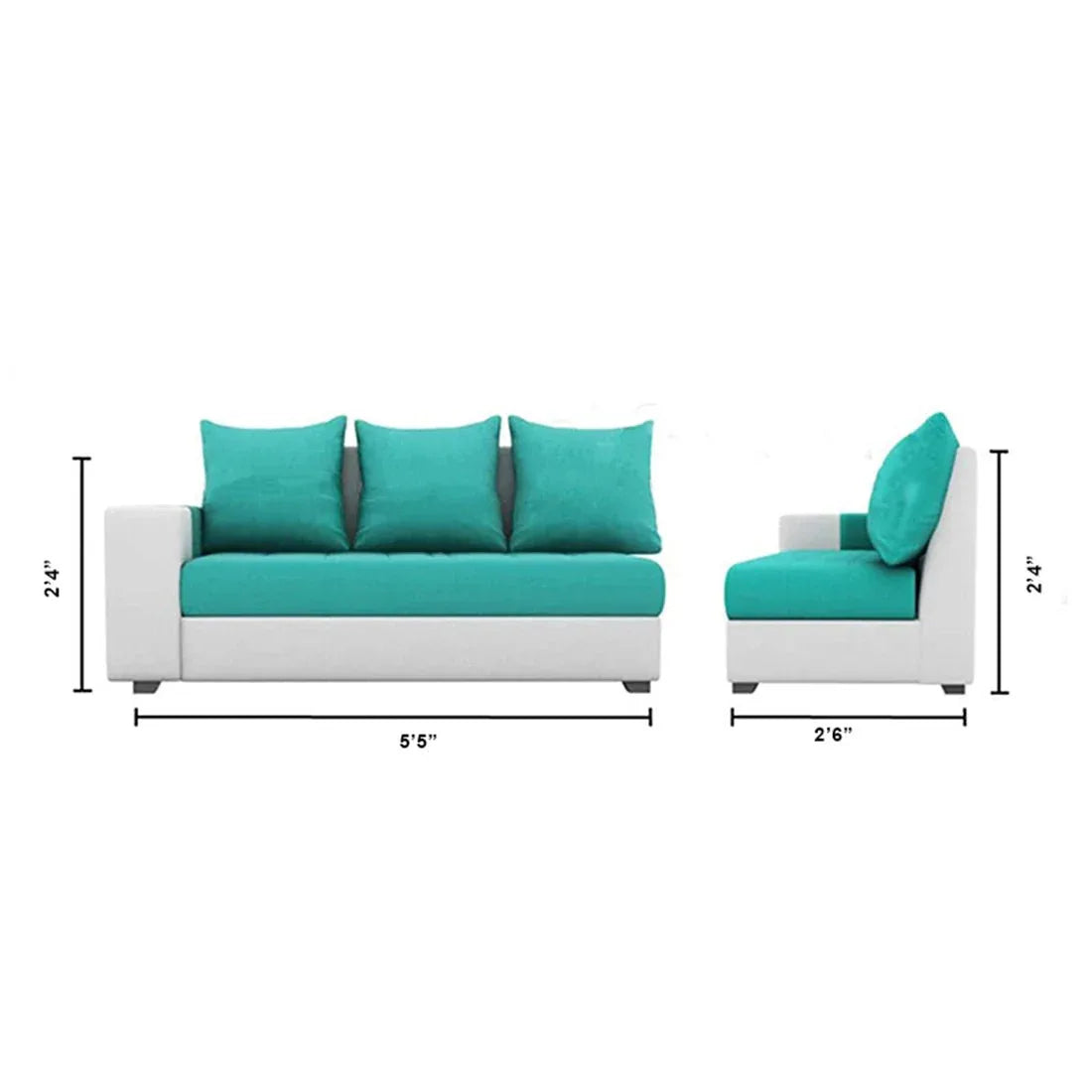Steffan 8 Seater L Shape Fabric Sofa Set with Centre Table and 2 Puffy | Premium 8 Seater Sofa Set