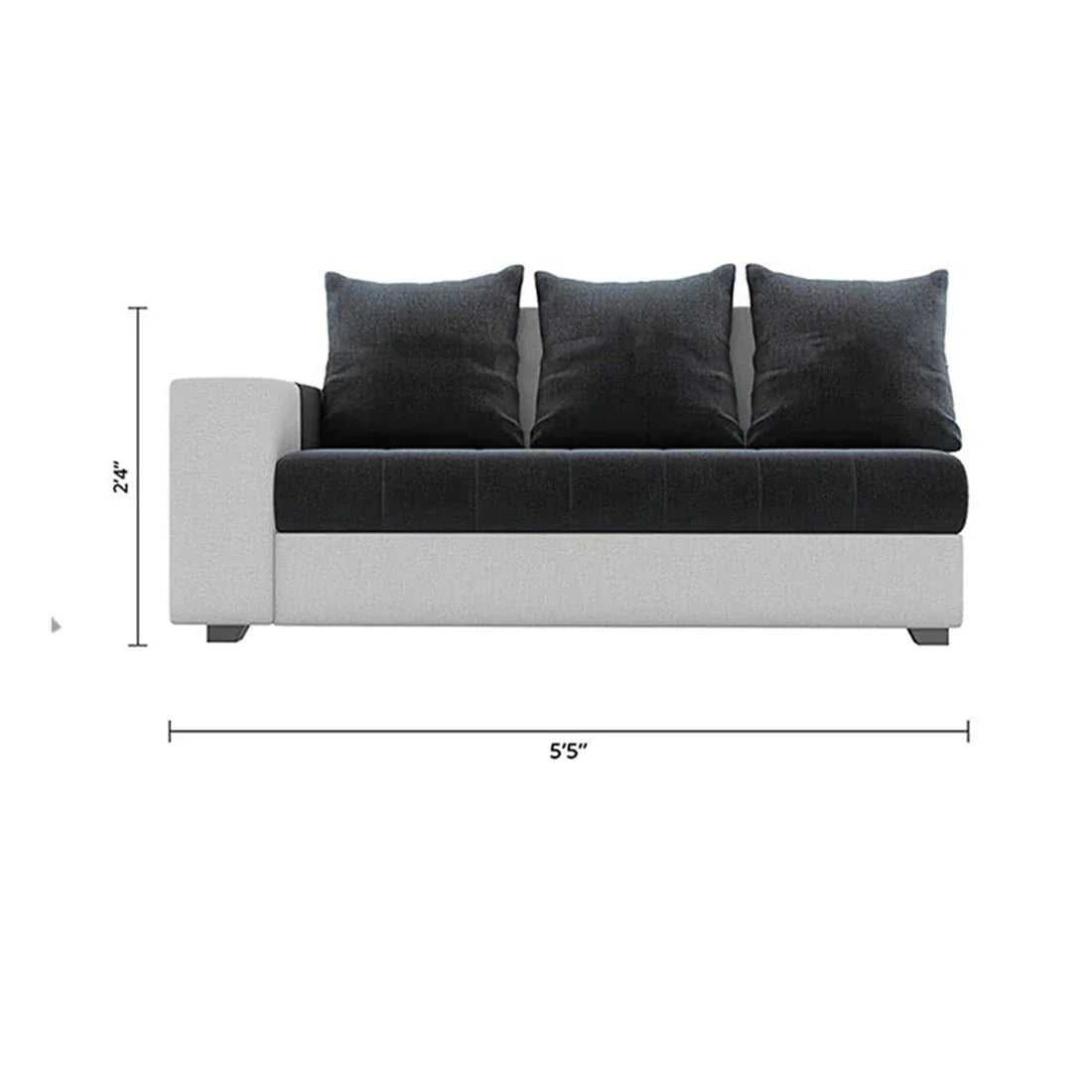 Steffan 8 Seater L Shape Fabric Sofa Set with Centre Table and 2 Puffy | Premium 8 Seater Sofa Set