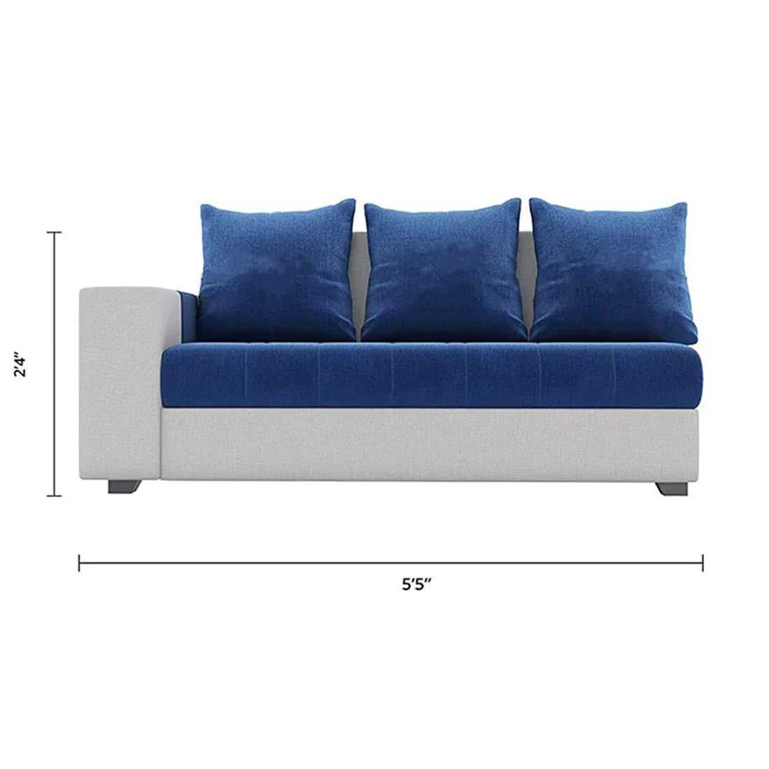 Steffan 8 Seater L Shape Fabric Sofa Set with Centre Table and 2 Puffy | Premium 8 Seater Sofa Set