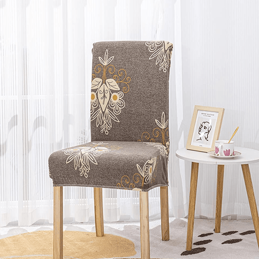 Beige Brocade Chair Cover