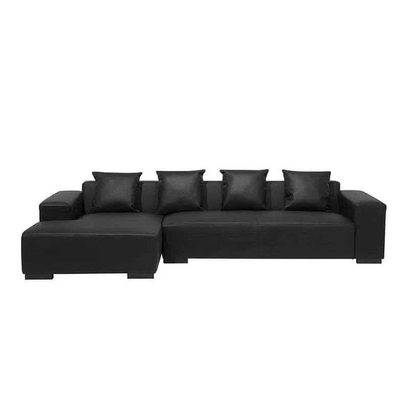 Cabell L Shape Leatherette 5 Seater Sofa for Living Room