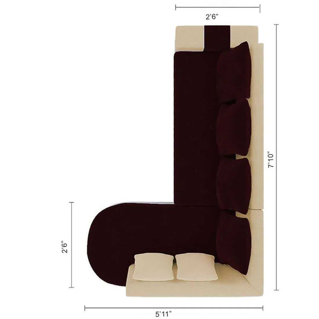 Christie 6 Seater L Shape Corner Sofa for Living Room