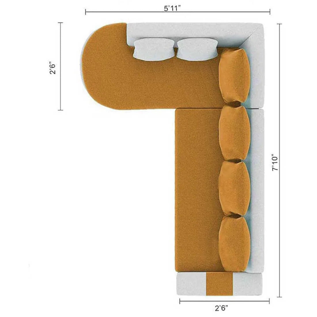 Christie 6 Seater L Shape Corner Sofa for Living Room