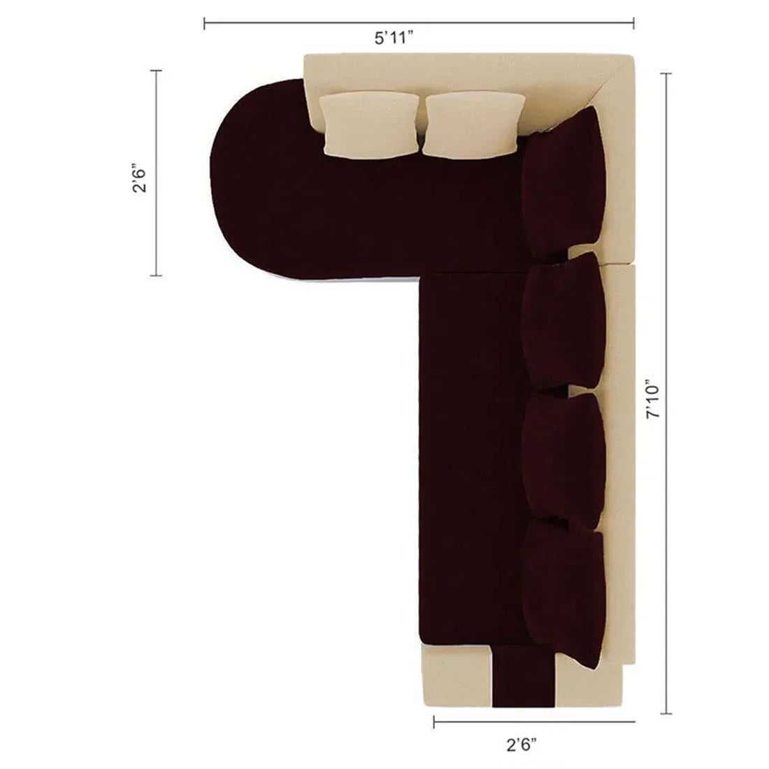 Christie 6 Seater L Shape Corner Sofa for Living Room