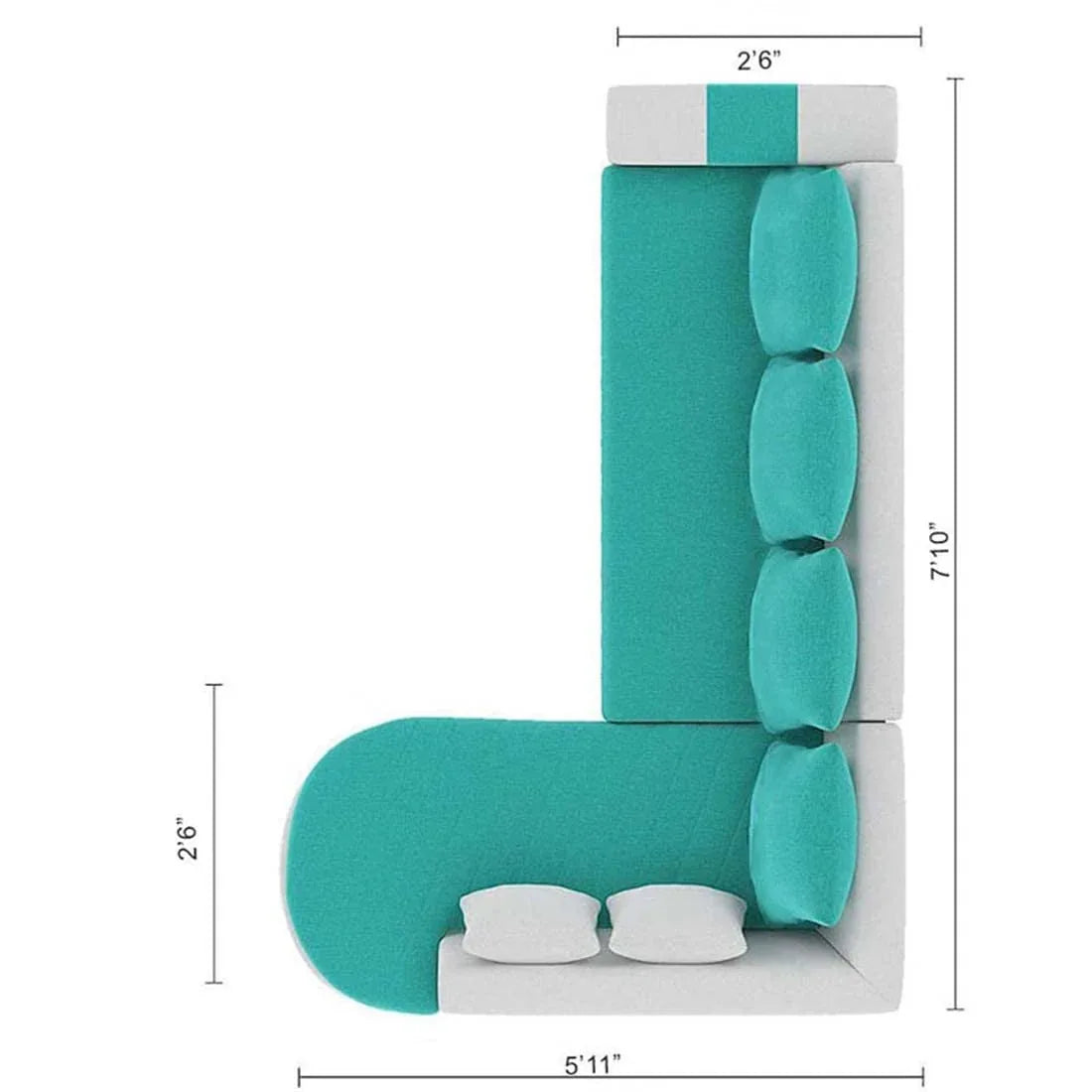 Christie 6 Seater L Shape Corner Sofa for Living Room