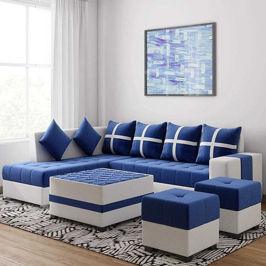 Jamestown L Shape Fabric Sofa Set For Living Room