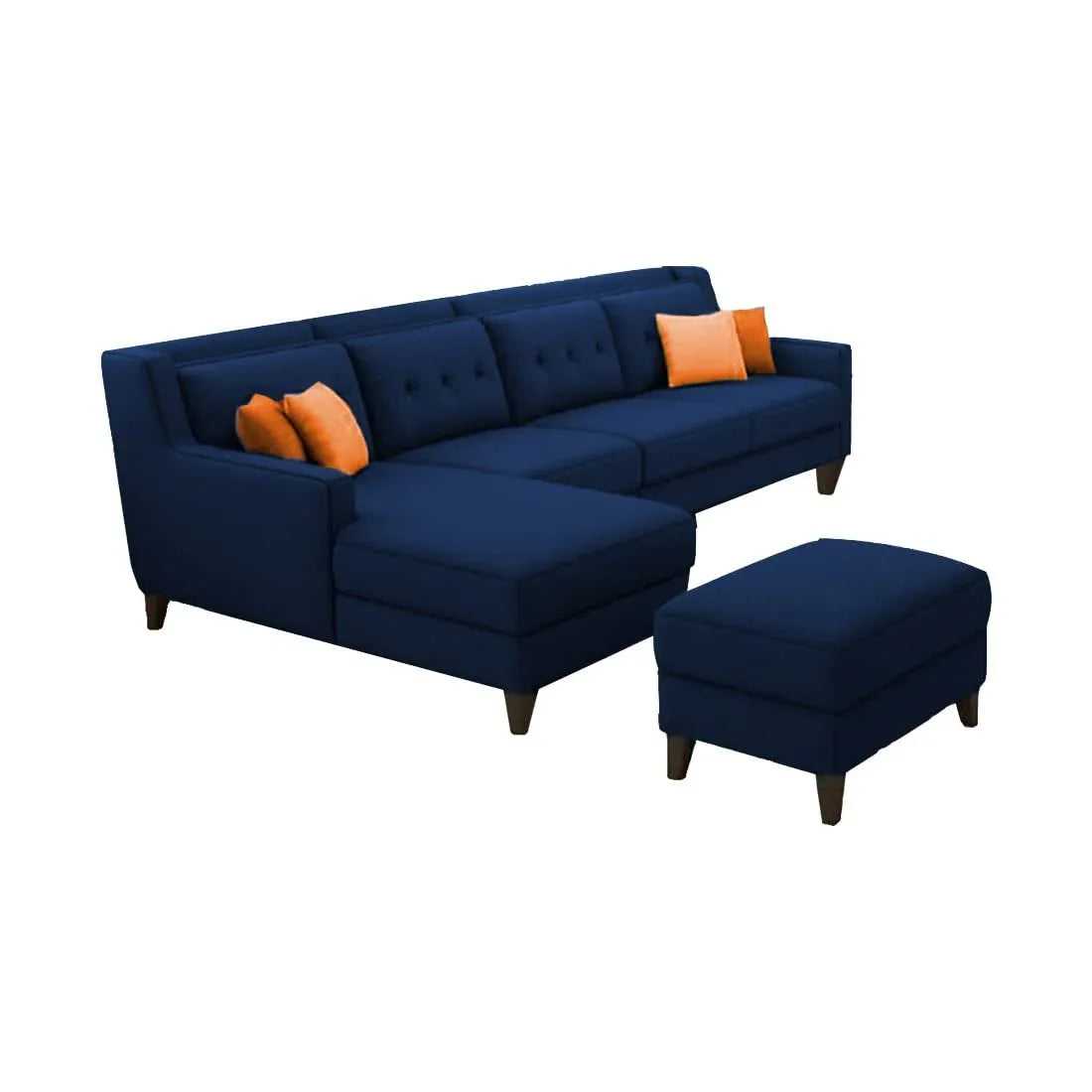 Milner L Shape 6 Seater Fabric Sofa with Ottoman