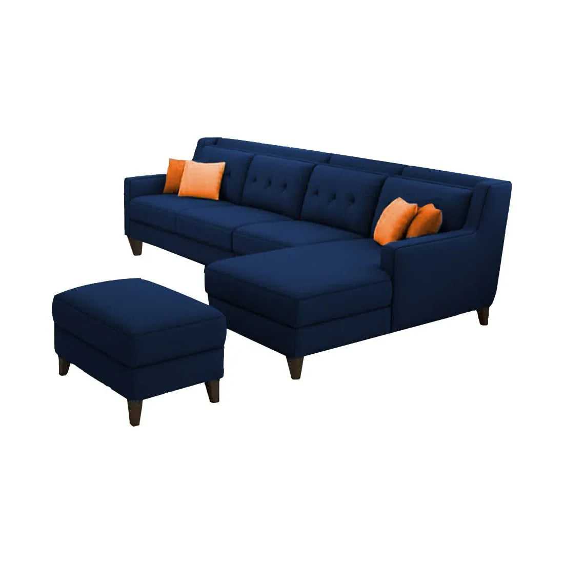 Milner L Shape 6 Seater Fabric Sofa with Ottoman