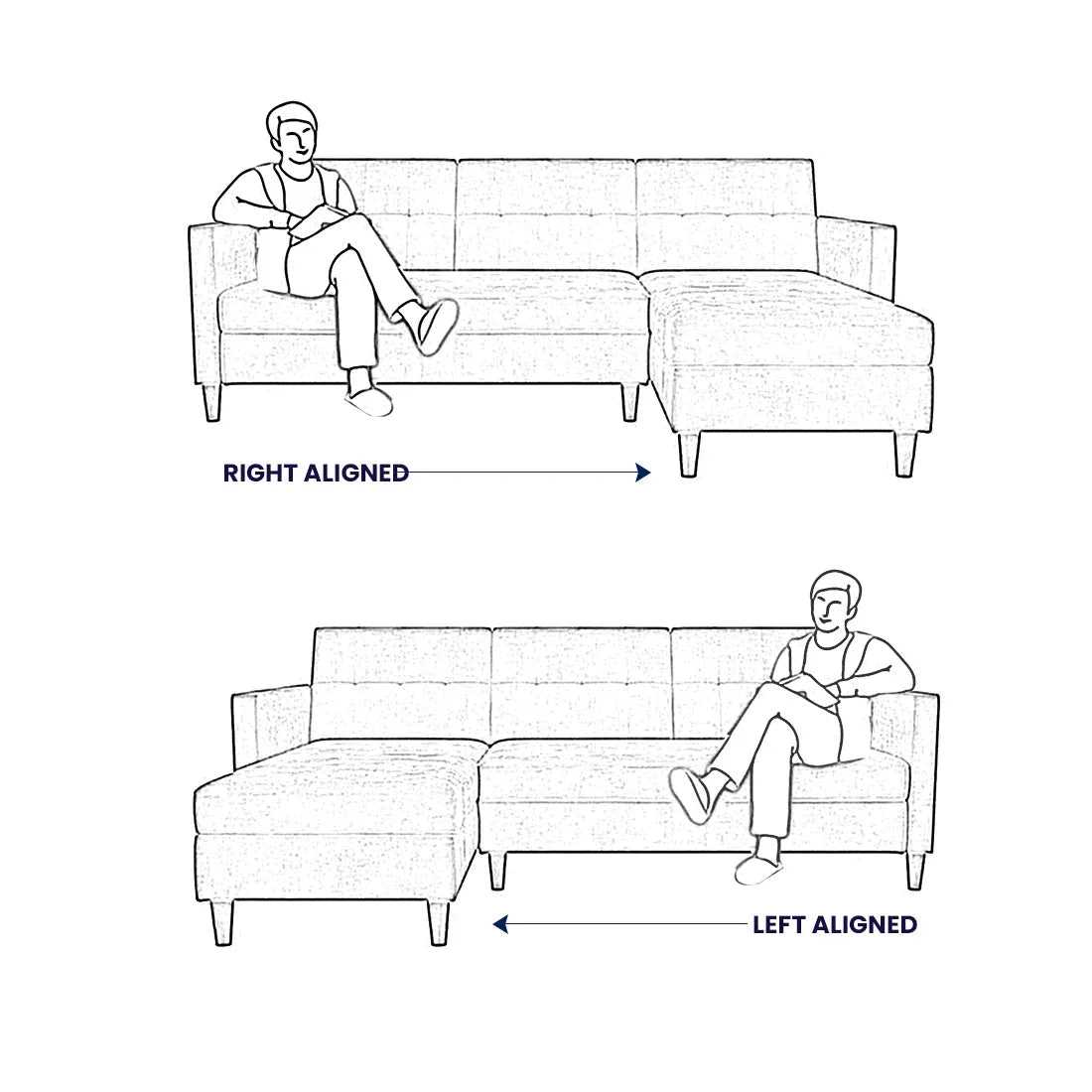 Jupiter 4 Seater Fabric L Shape Sofa for Living Room