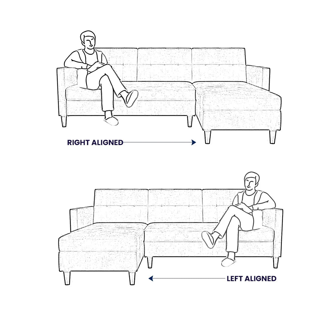 Jupiter 4 Seater Fabric L Shape Sofa for Living Room