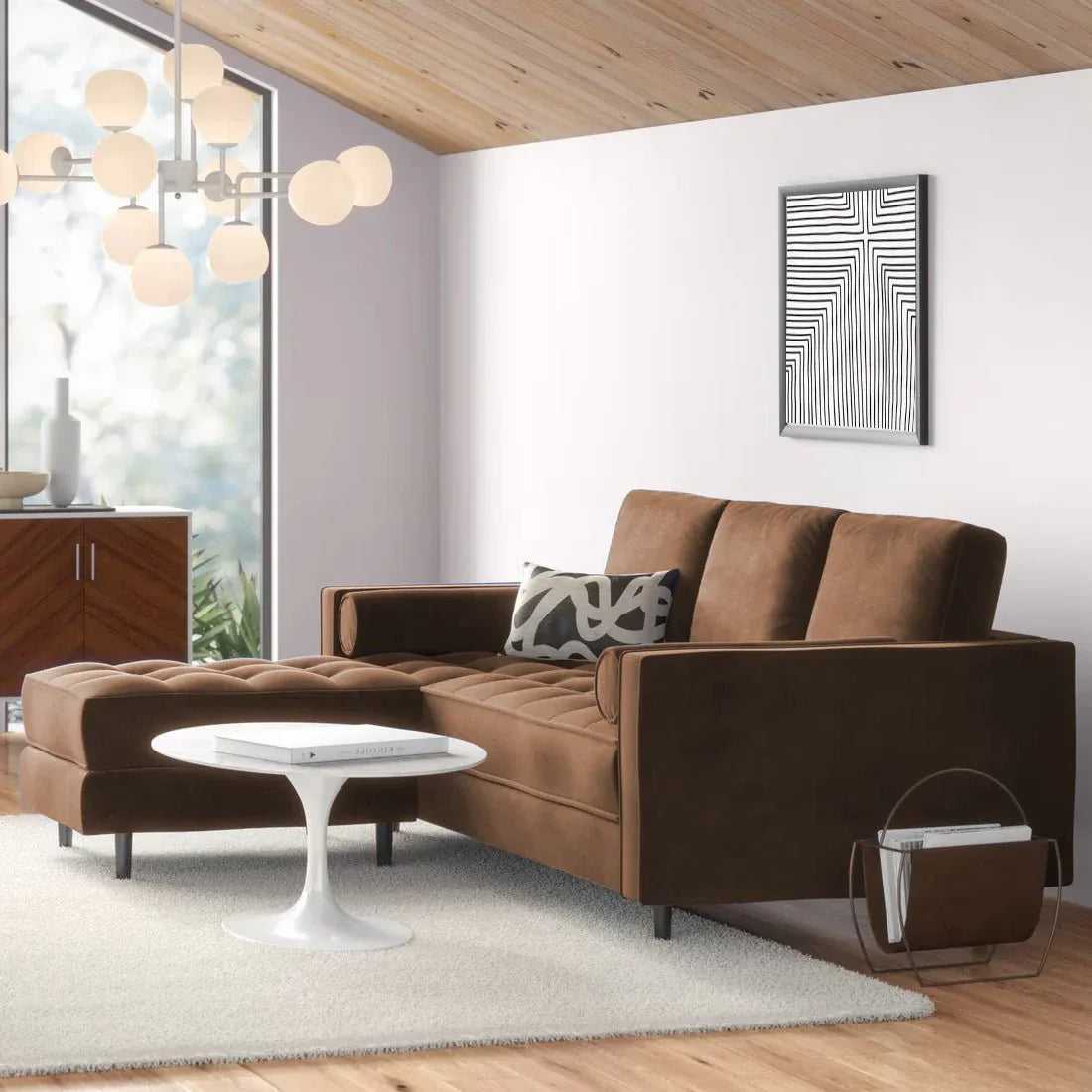 Jupiter 4 Seater Fabric L Shape Sofa for Living Room