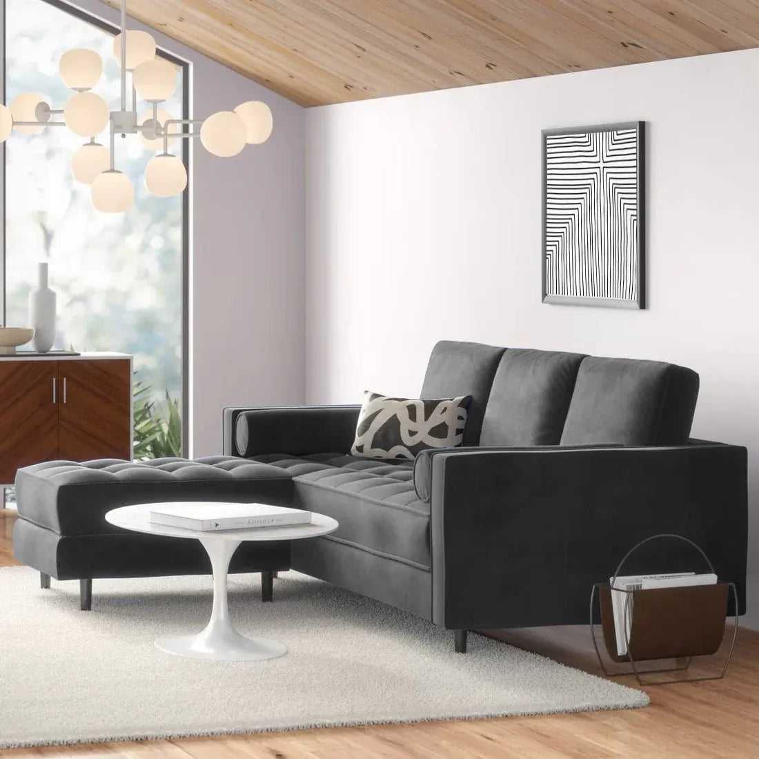 Jupiter 4 Seater Fabric L Shape Sofa for Living Room