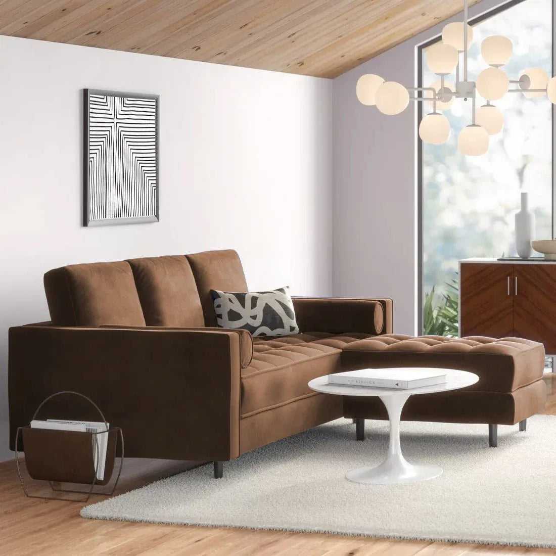 Jupiter 4 Seater Fabric L Shape Sofa for Living Room