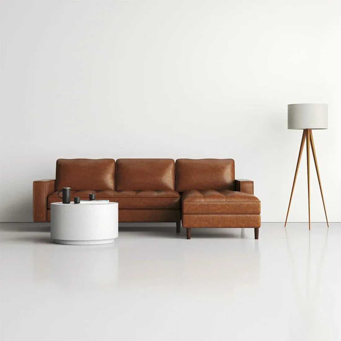 Kuffer 5 Seater Leatherette L Shape Sofa for Living Room
