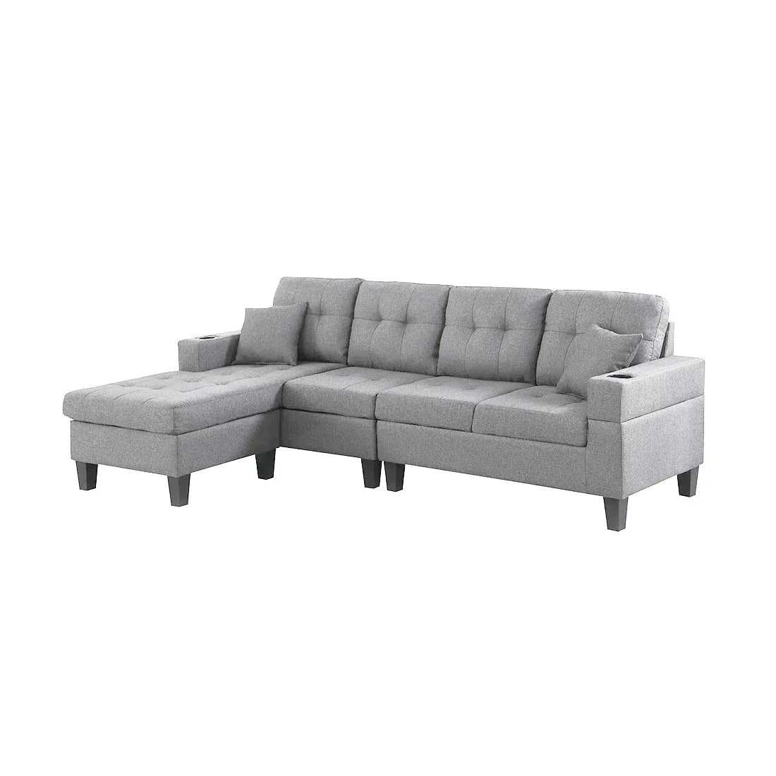 Madelyn 6 Seater Interchangeable L Shape Fabric Sofa For Living Room | Bedroom | Office