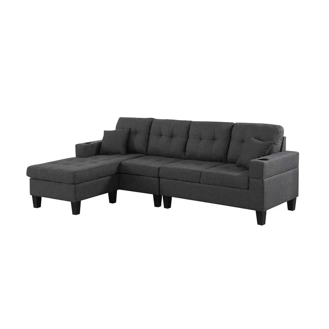 Madelyn 6 Seater Interchangeable L Shape Fabric Sofa For Living Room | Bedroom | Office