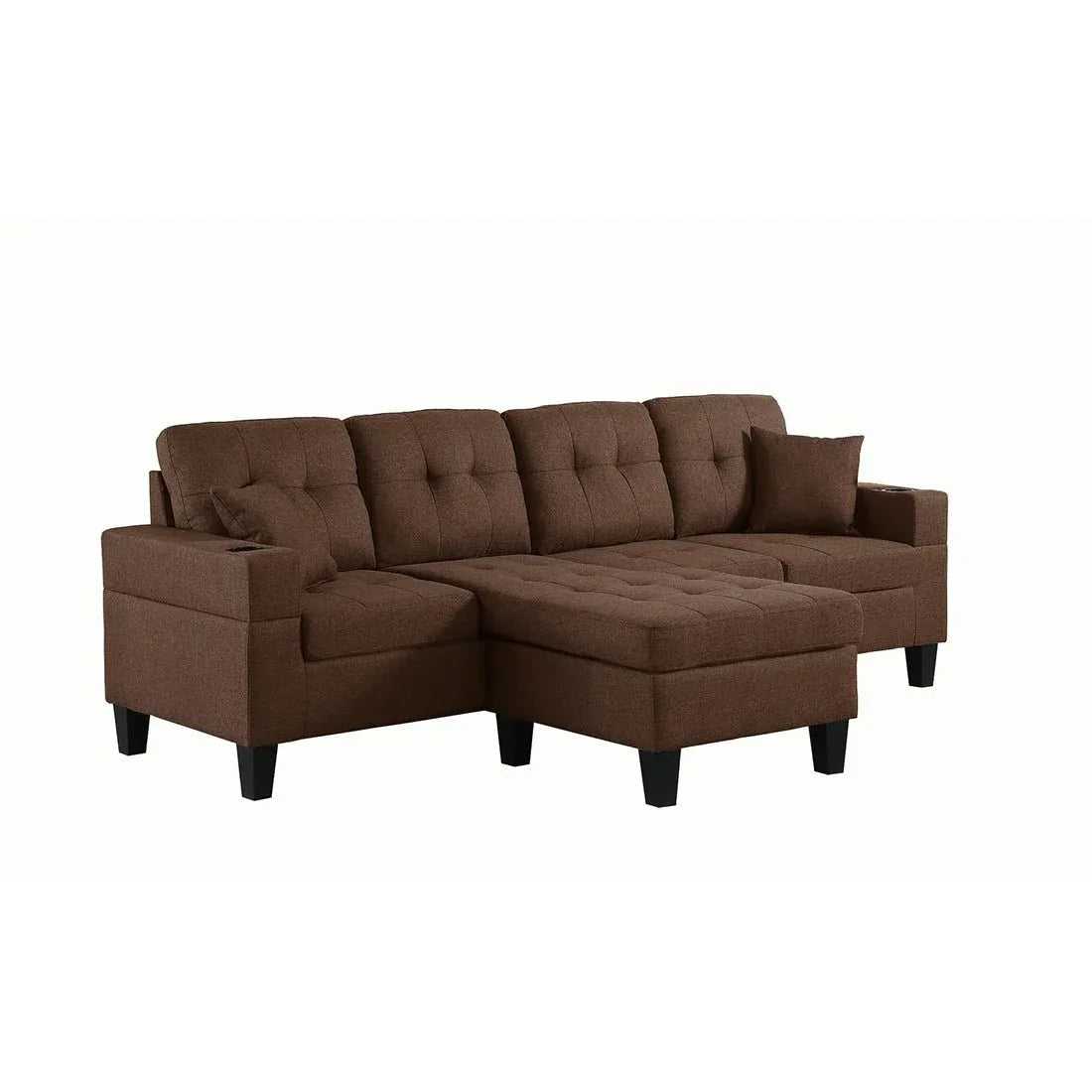Madelyn 6 Seater Interchangeable L Shape Fabric Sofa For Living Room | Bedroom | Office