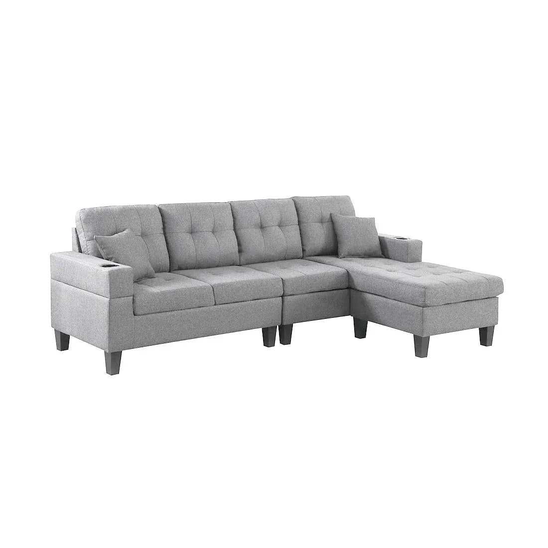 Madelyn 6 Seater Interchangeable L Shape Fabric Sofa For Living Room | Bedroom | Office