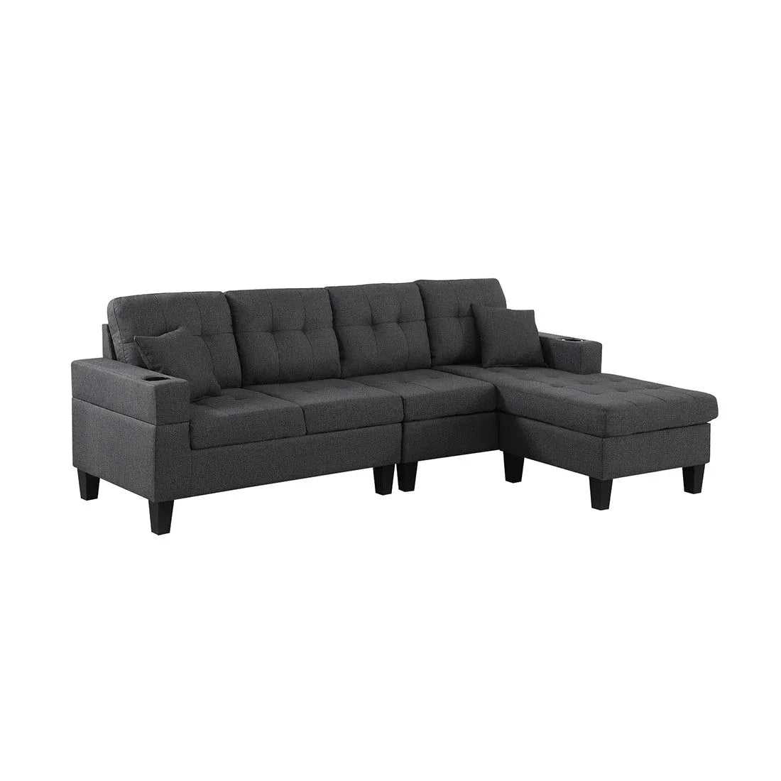 Madelyn 6 Seater Interchangeable L Shape Fabric Sofa For Living Room | Bedroom | Office