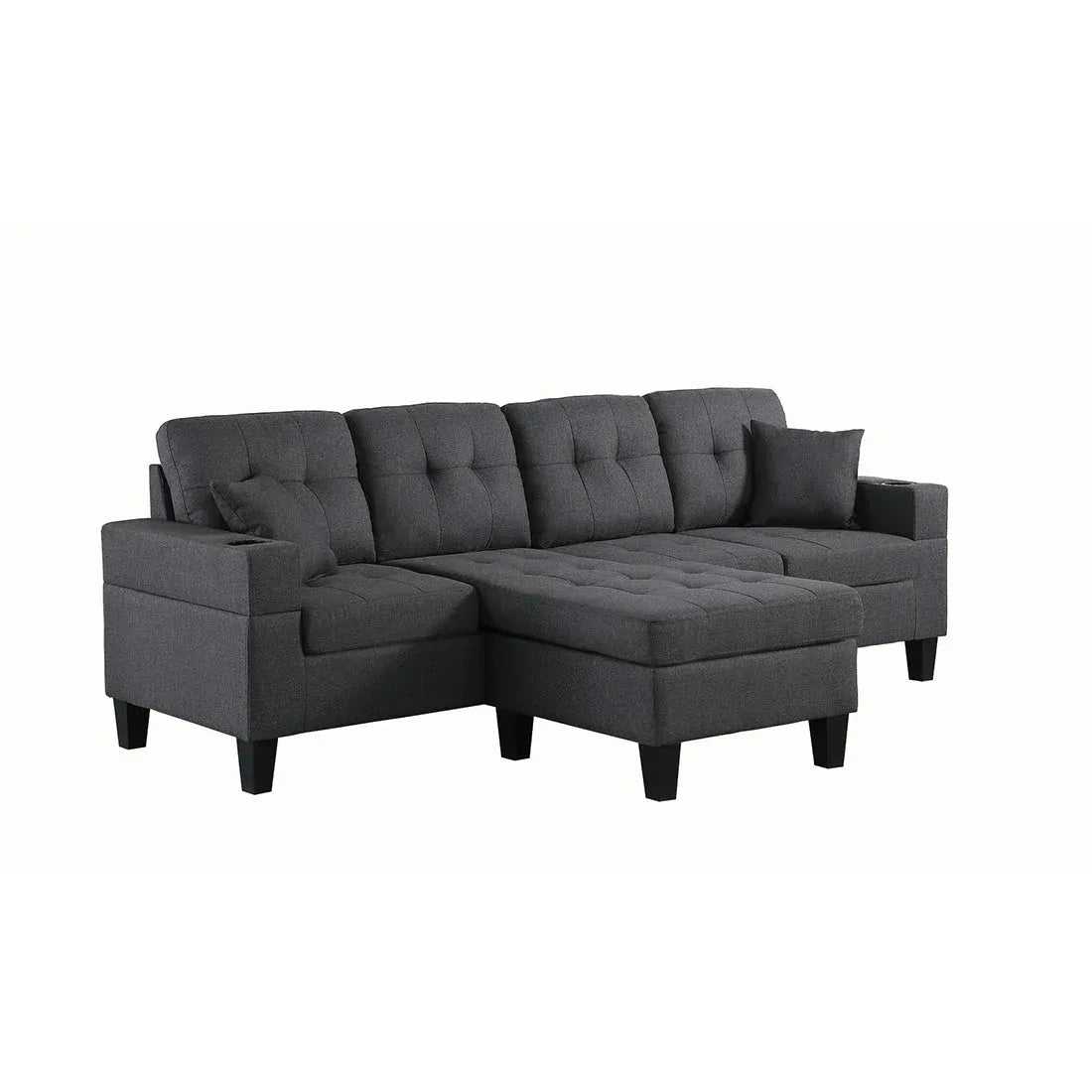 Madelyn 6 Seater Interchangeable L Shape Fabric Sofa For Living Room | Bedroom | Office
