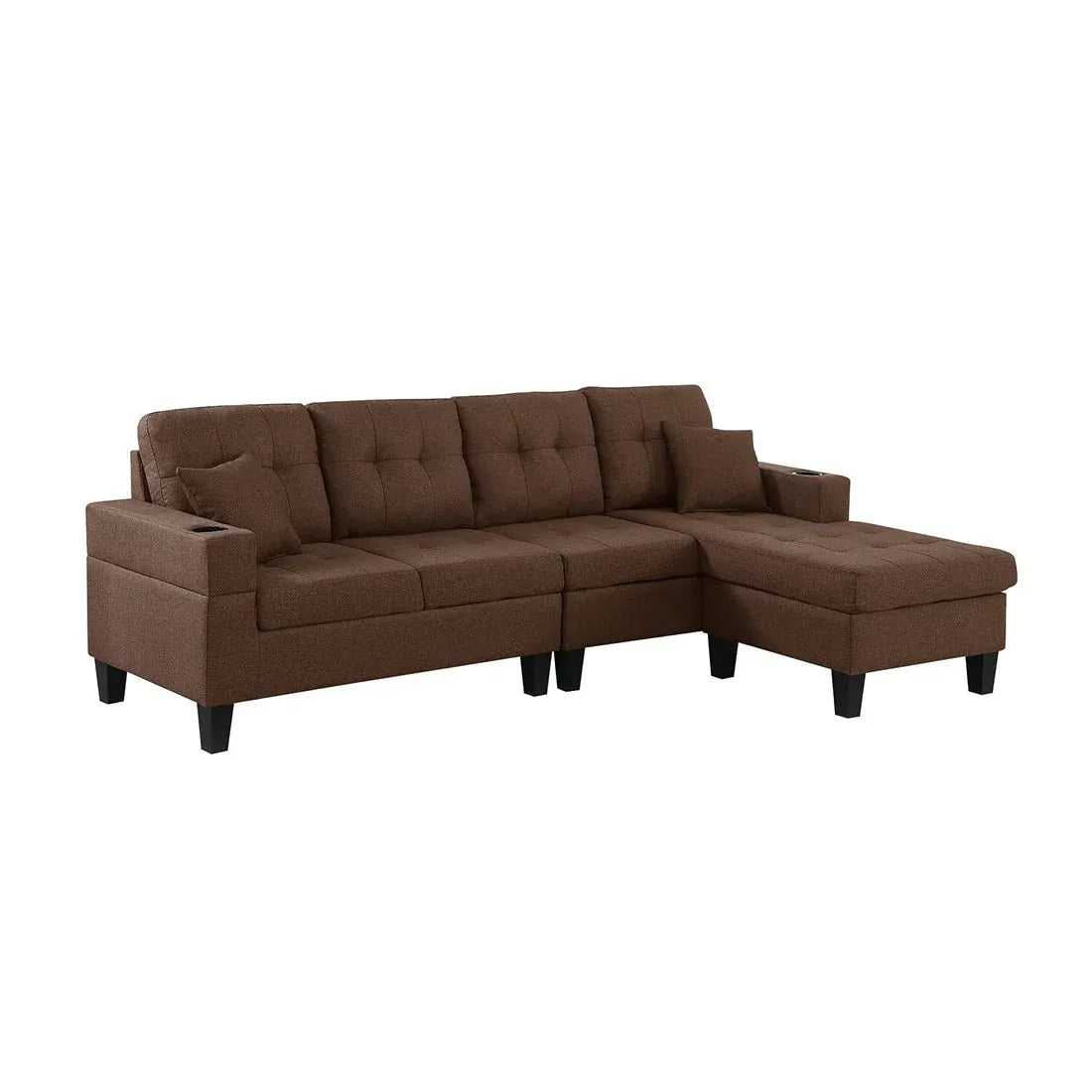 Madelyn 6 Seater Interchangeable L Shape Fabric Sofa For Living Room | Bedroom | Office