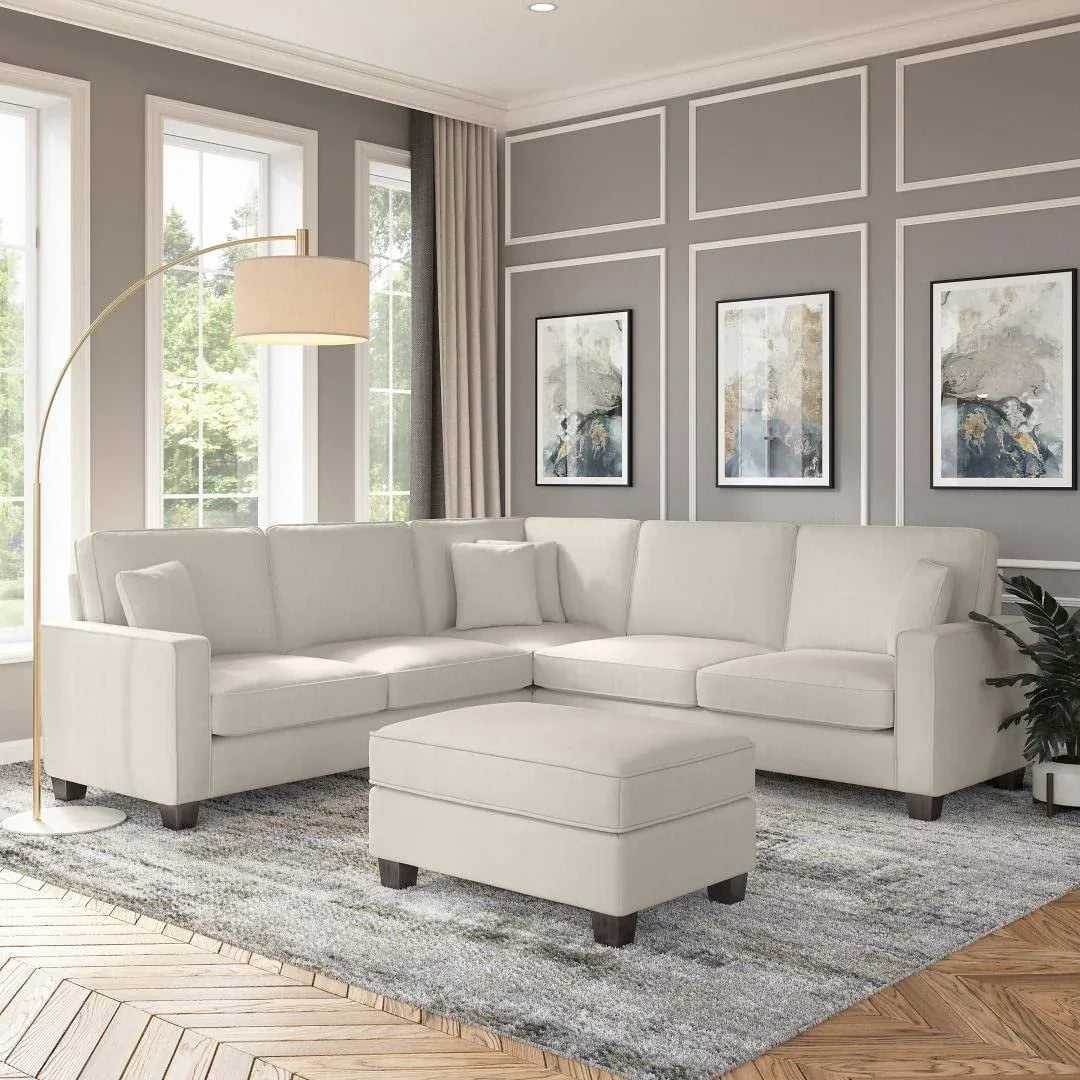 Torque Moscow 5 Seater Corner Fabric L Shape Sofa with Ottoman for Living Room – Luxury Modern Sectional Sofa