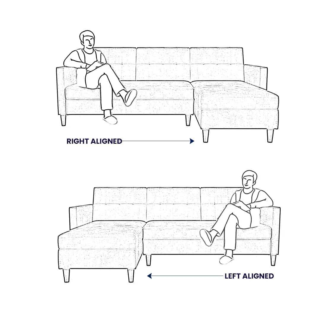 Tred 4 Seater L Shape Sofa Set For Living Room