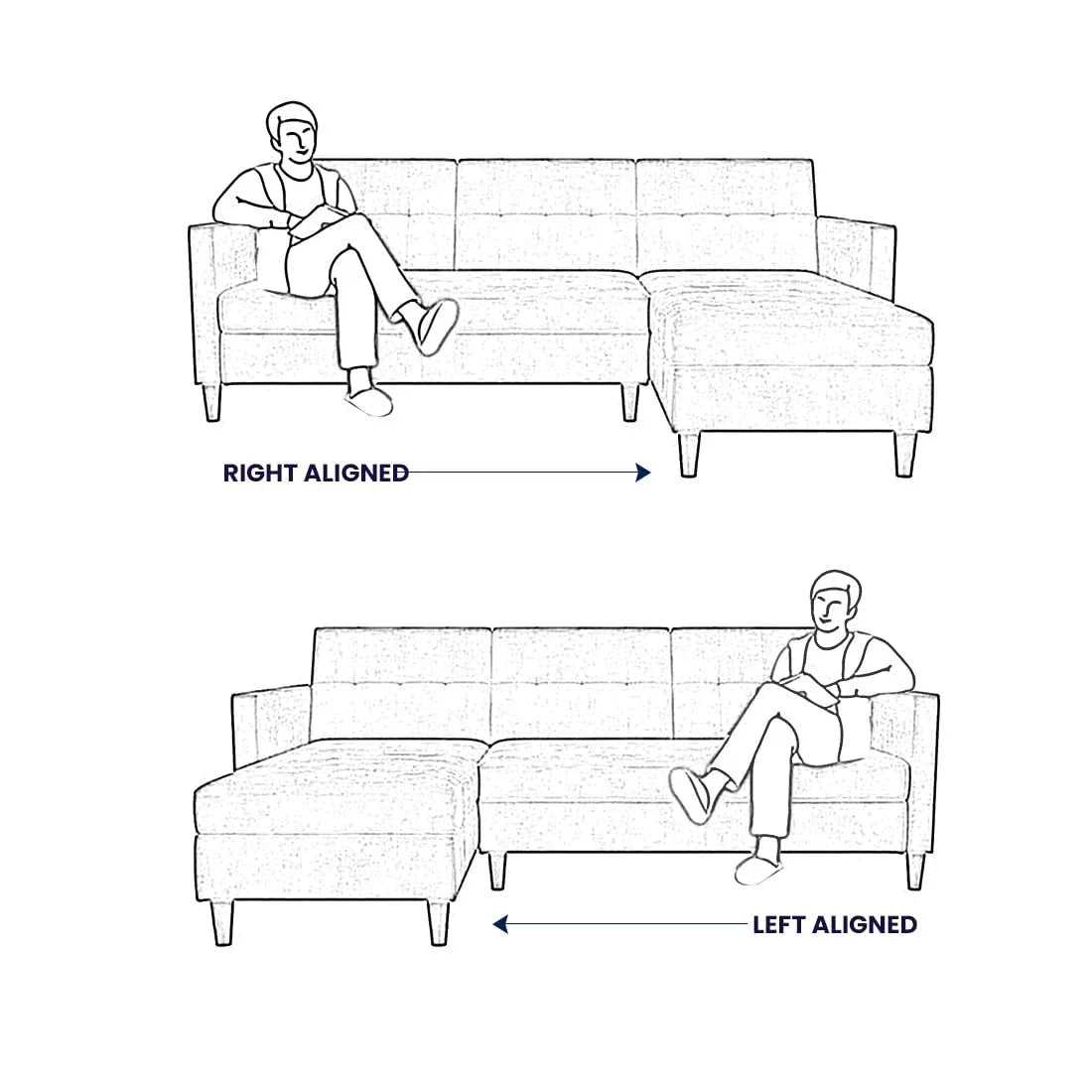 Tred 4 Seater L Shape Sofa Set For Living Room