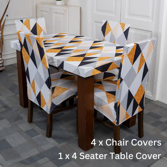 Yellow Prism Elastic Chairs Table Covers