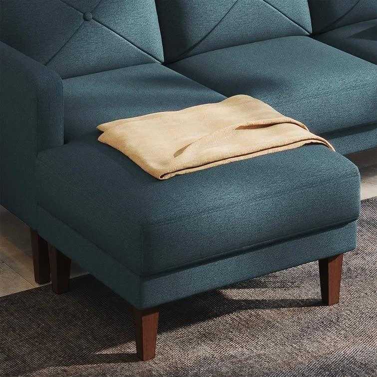 Yuka L Shape 4 Seater L Shape Sofa Furniture with 2 Seater Bench for Living Room | Bedroom | Office