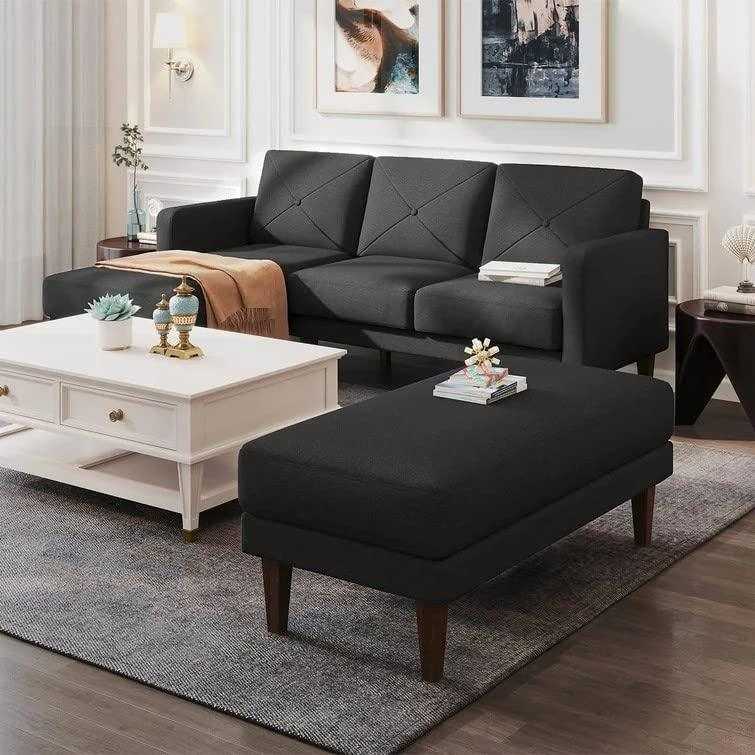 Yuka L Shape 4 Seater L Shape Sofa Furniture with 2 Seater Bench for Living Room | Bedroom | Office