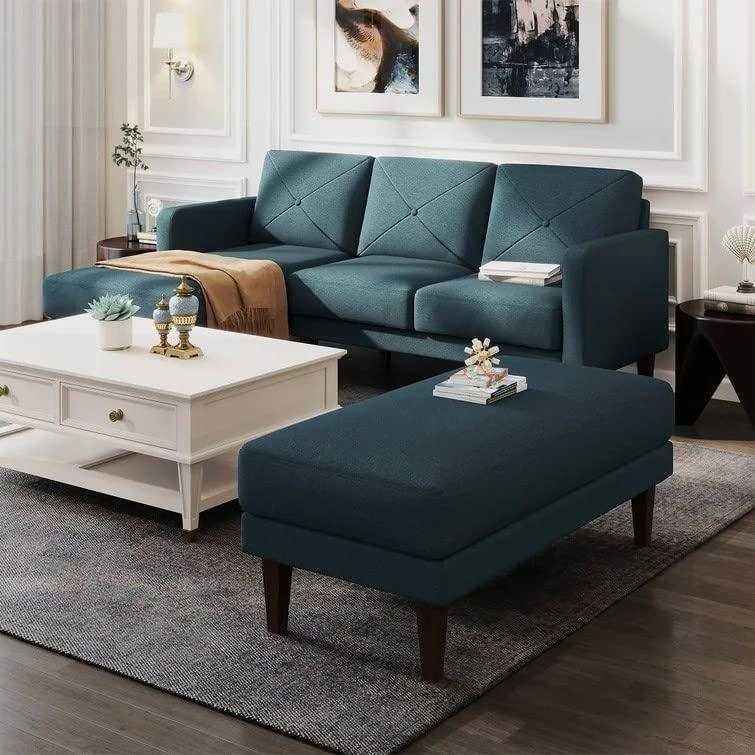 Yuka L Shape 4 Seater L Shape Sofa Furniture with 2 Seater Bench for Living Room | Bedroom | Office