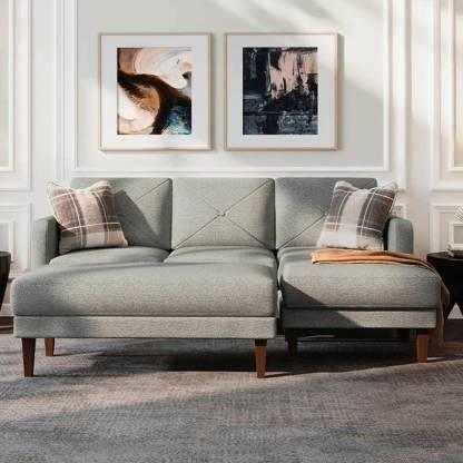 Yuka L Shape 4 Seater L Shape Sofa Furniture with 2 Seater Bench for Living Room | Bedroom | Office