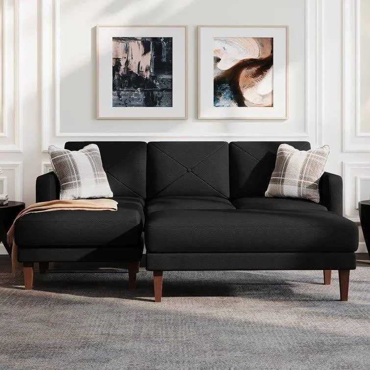 Yuka L Shape 4 Seater L Shape Sofa Furniture with 2 Seater Bench for Living Room | Bedroom | Office